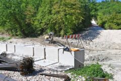 Post alluvione 2022: cantiere per ricostruzione ponte a Frontone